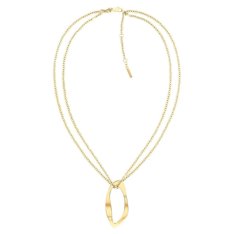 Calvin Klein Jewellery Gold Steel & Crystals Women's Pendant Necklace - 35000684