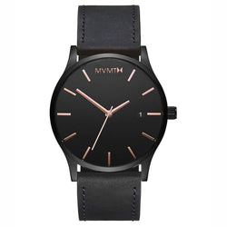 MVMT Classic Black Leather Men's Watch - DMM01BBRGL