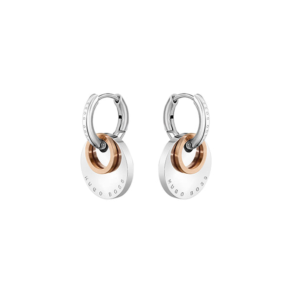 Hugo Boss Jewellery Two-Tone Stainless Steel Women's Hoop Earrings - 1580231