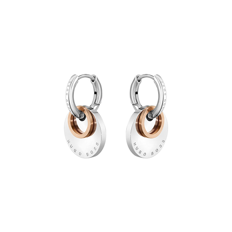 Hugo Boss Jewellery Two-Tone Stainless Steel Women's Hoop Earrings - 1580231