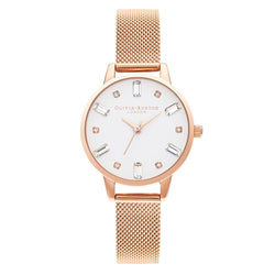 Olivia Burton Bejewelled Rose Gold Mesh Ladies Basic Watch - OB16BJ02