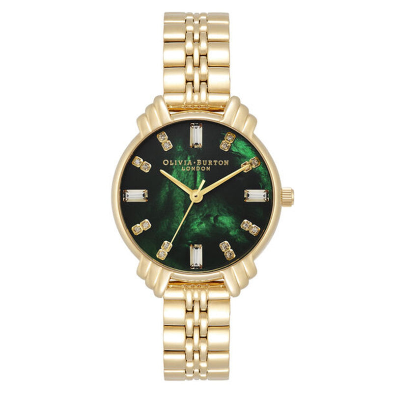 Olivia Burton Art Deco Midi Dial Emerald Green & Gold Women's Watch - OB16DC02