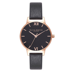 Olivia Burton Black Leather Ladies Watch - OB16MD83