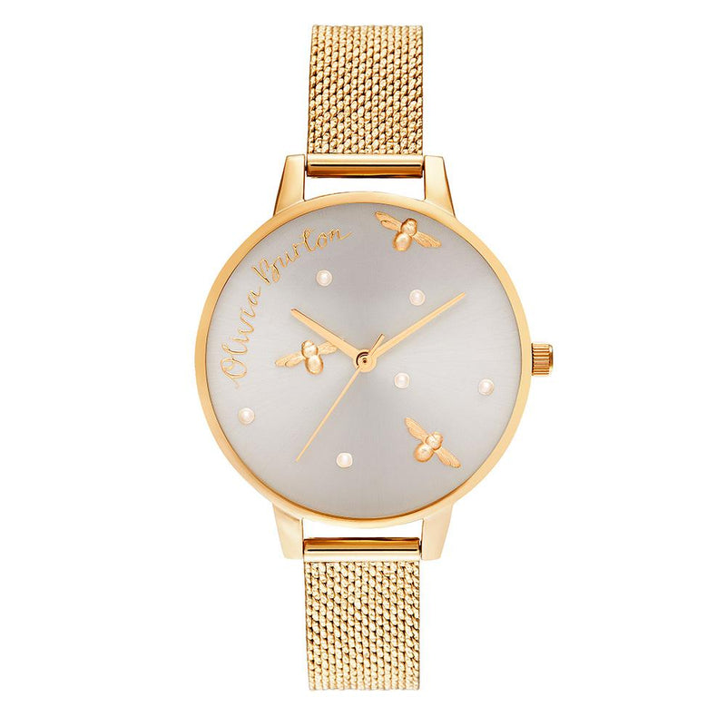 Olivia Burton Pearly Queen Gold Mesh Ladies Watch - OB16PQ06