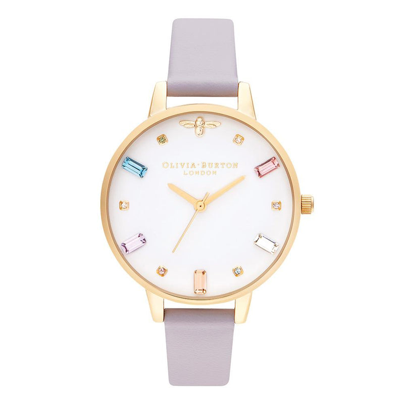 Olivia Burton Rainbow Bee Parma Violet Leather Ladies Watch - OB16RB11