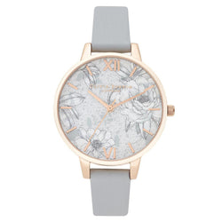 Olivia Burton Terrazzo Florals Eco Light Grey Vegan Band Women's Watch - OB16TZ01