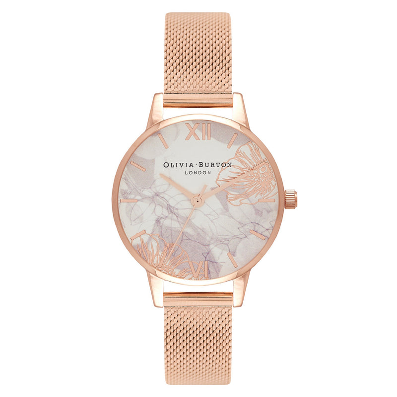 Olivia Burton Rose Gold Mesh Women's Watch - OB16VM11