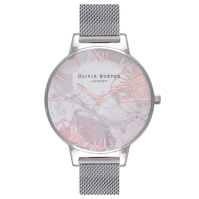 Olivia Burton Abstract Florals Mesh Ladies Watch - OB16VM20
