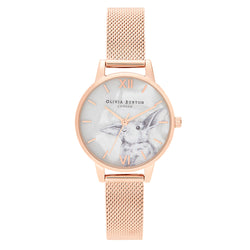 Olivia Burton Winter Wonderland Rose Gold Mesh Ladies Watch - OB16WL85