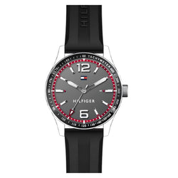 Tommy Hilfiger Black Silicone Grey Dial Men's Watch - 1791438