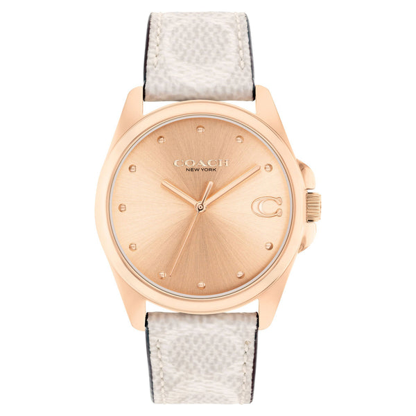 Coach Grey Leather Rose Gold Dial Women's Watch - 14504113