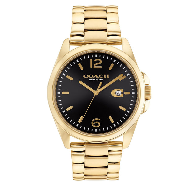 Coach Gold Stainless Steel Black Dial Men's Watch - 14602580