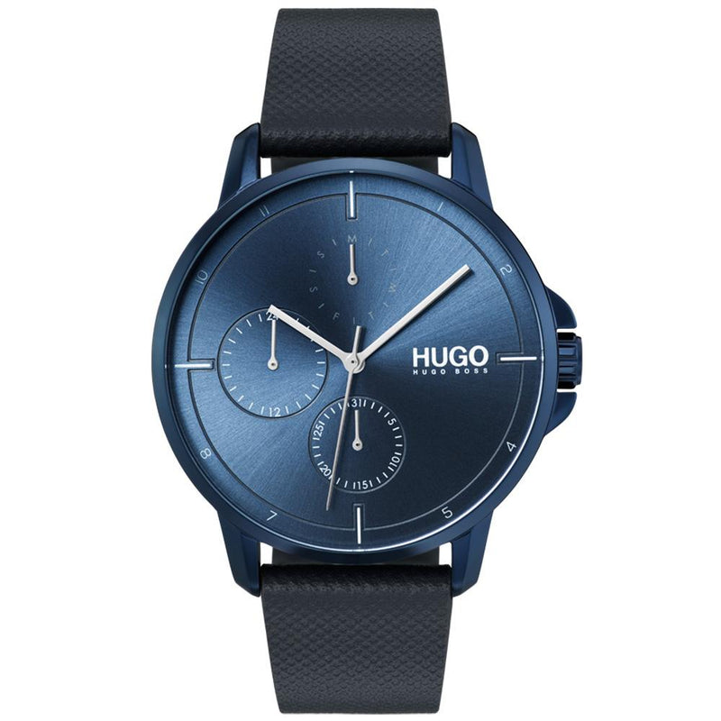 Hugo Focus Blue Leather  Men's Watch - 1530033