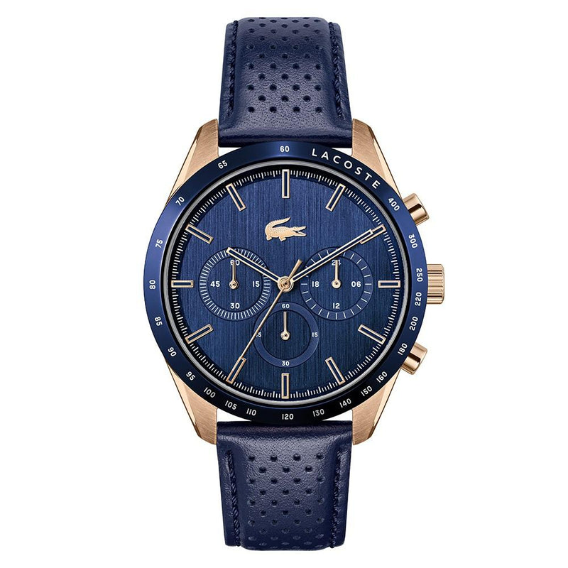 Lacoste Boston Blue Leather Men's Chronograph Watch - 2011111