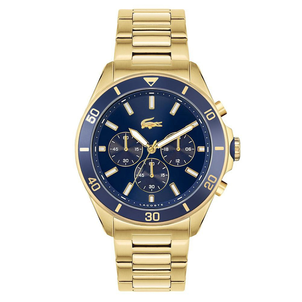 Lacoste Tiebreaker Gold Steel Blue – 2011151 MGDL Watch Dial Men\'s Chrono Distribution 