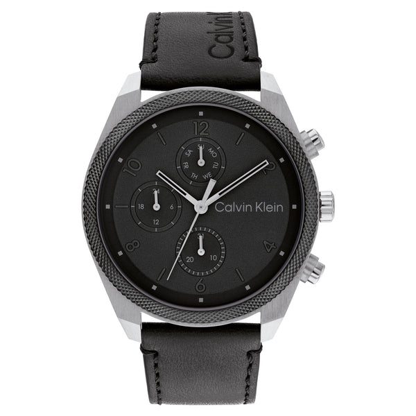 Calvin Klein Black Leather Multi-function Men's Watch - 25200364